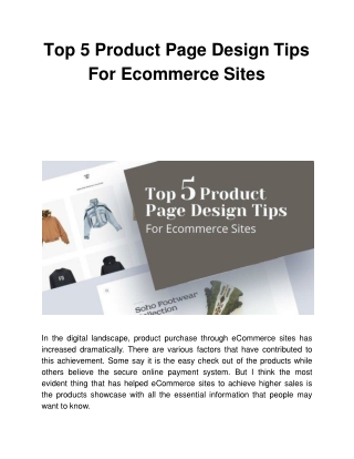 Top 5 Product Page Design Tips For Ecommerce Sites