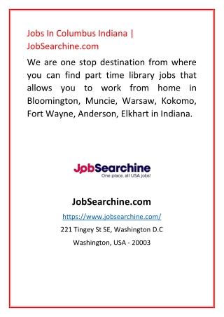 Jobs In Columbus Indiana | JobSearchine.com