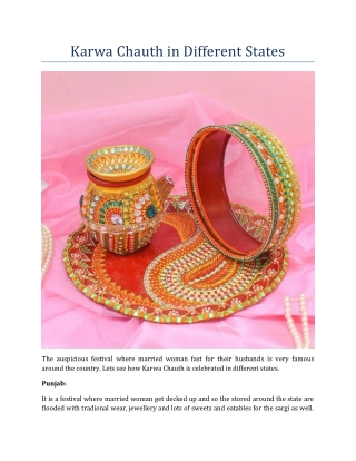 Karwa Chauth in Different States