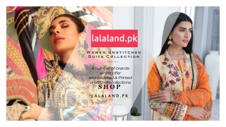 Lalaland.pk branded unstitched suits for women