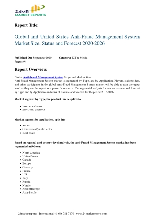 Anti-Fraud Management System Market Size, Status and Forecast 2020-2026