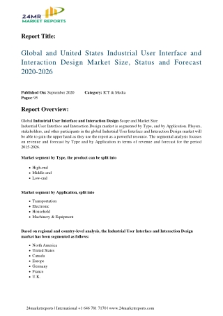 Industrial User Interface and Interaction Design Market Size, Status and Forecast 2020-2026