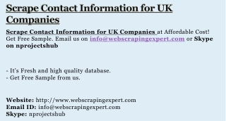 Scrape Contact Information for UK Companies