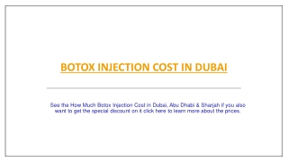 Botox Injection Cost in Dubai