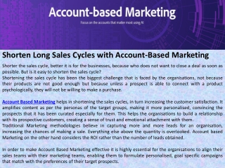 Shorten Long Sales Cycles with Account-Based Marketing