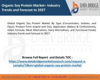 Organic Soy Protein Market Demand, Supply, Growth & Forecast By 2020-2027