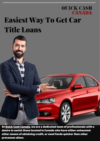 Quickest & Easiest Way To Get Car Title Loans.