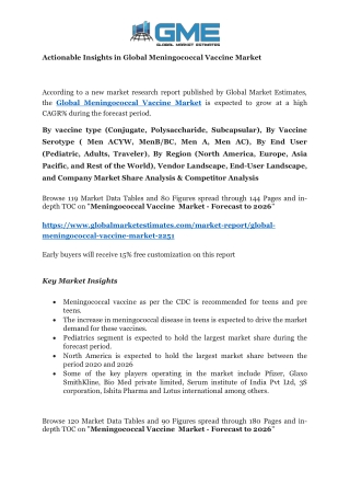 Global Meningococcal Vaccine Market Size, Trends & Analysis with COVID-19 Impact - Forecasts 2026