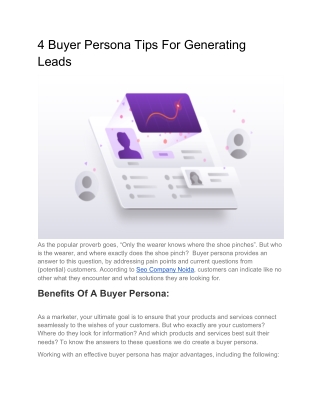4 Buyer Persona Tips For Generating Leads