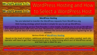 WordPress Hosting and How to Select a WordPress Host