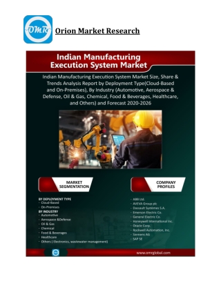 Indian Manufacturing Execution System Market Size, Competitive Analysis, Share,