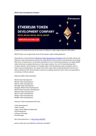 Ethereum Token Development Company