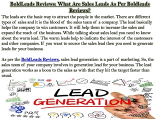 BoldLeads Reviews: What Are Sales Leads As Per Boldleads Reviews?