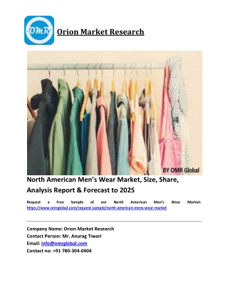 North American Men’s Wear Market Size, Industry Trends, Share and Forecast 2020-2026