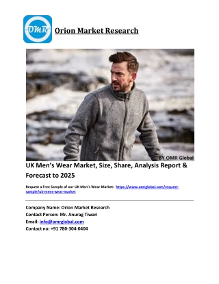 UK Men’s Wear Market Growth, Size, Share, Industry Report and Forecast 2020-2026