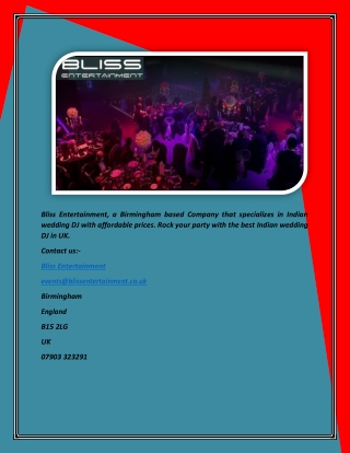 Hire Best Indian Wedding DJ in UK from Bliss Entertainment