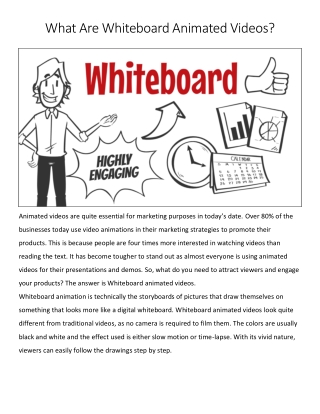 What Are Whiteboard Animated Videos?