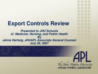 Export Controls Review