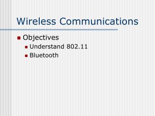 Wireless Communications