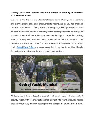 Godrej Vashi Nearby And Landmarks