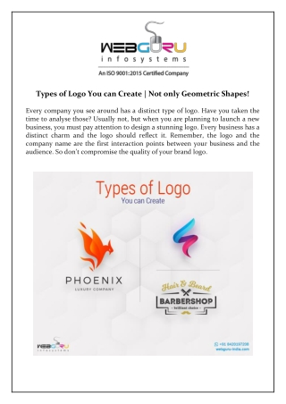 Types of Logo You can Create | Not only Geometric Shapes!