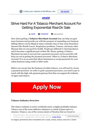 Strive Hard For A Tobacco Merchant Account For Getting Exponential Rise On Sale