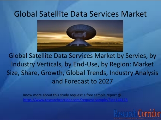 Global Satellite Data Services Market by Servies, by Industry Verticals, by End-Use, by Region: Market Size, Share, Grow