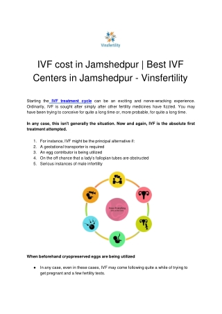 IVF cost in Jamshedpur | Best IVF Centers in Jamshedpur - Vinsfertility