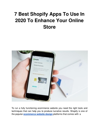 7 Best Shopify Apps To Use In 2020 To Enhance Your Online Store