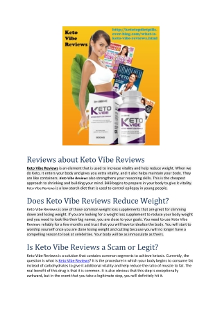 Keto Vibe Reviews