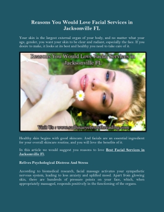 Reasons You Would Love Facial Services in Jacksonville FL