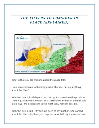 Top Fillers to Consider In Place (Explained)