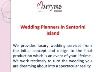 Wedding Planners in Santorini Island