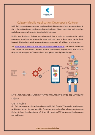 Calgary Mobile Application Developer’s Culture