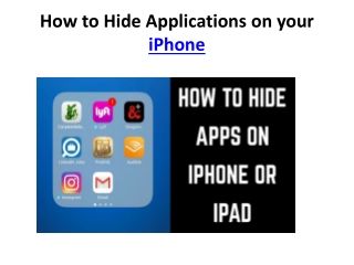 How to Hide Applications on your iPhone