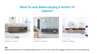 What to Look before Buying a Perfect TV Cabinet?