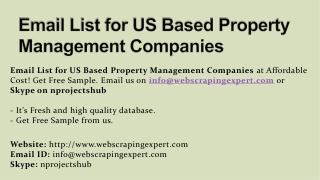 Email List for US Based Property Management Companies