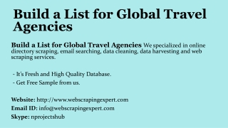 Build a List for Global Travel Agencies