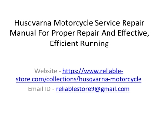 Husqvarna Motorcycle Service Repair Manual