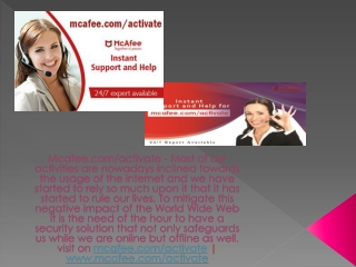 McAfee.com/aCtivate | Enter your 25-digit activation code - mcafee.com/activate