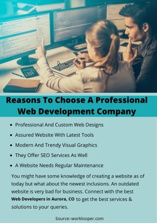 Reasons To Choose A Professional Web Development Company