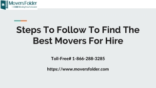 Steps to Follow to Find the Best Movers for Hire