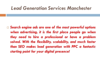 Lead Generation Services Manchester