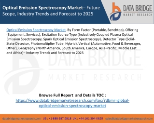 Optical Emission Spectroscopy Market– Future Scope, Industry Trends and Forecast to 2025
