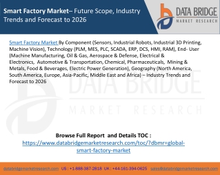 Smart Factory Market– Future Scope, Industry Trends and Forecast to 2026