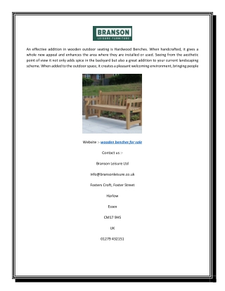 Wooden Benches For Sale | Bransonleisure.com