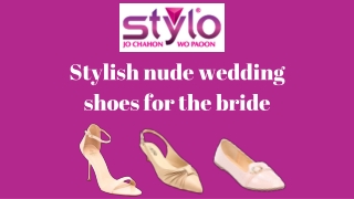 Stylish nude wedding shoes for the bride