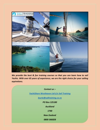 Boat Training Courses in New Zealand | Sailtraining.co.nz