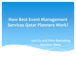 Event Management Services Qatar  