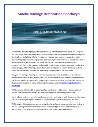 Smoke Damage Restoration Boothwyn